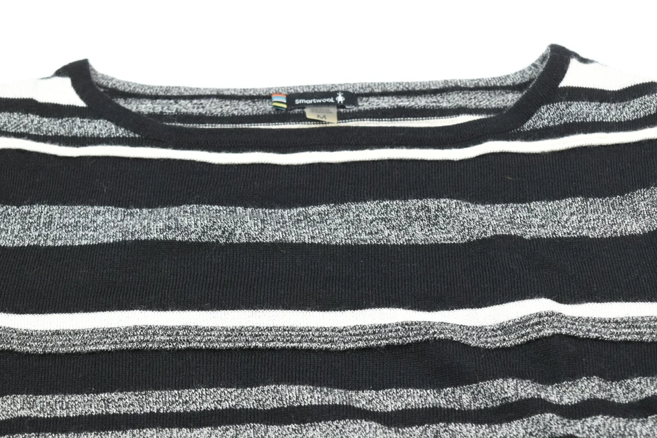 Suéter SmartWool Cascade Valley a Rayas para Mujer Medio Negro Manga Larga Senderismo Foto 2 de 4