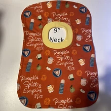 Bib 9" Neck Pull Over Head T-Shirt Special Needs Drool Cotton pumpkin spice and