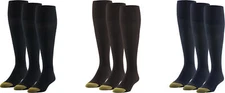 GOLDTOE Men's Metropolitan Over The Calf Dress Socks (3 Pairs)