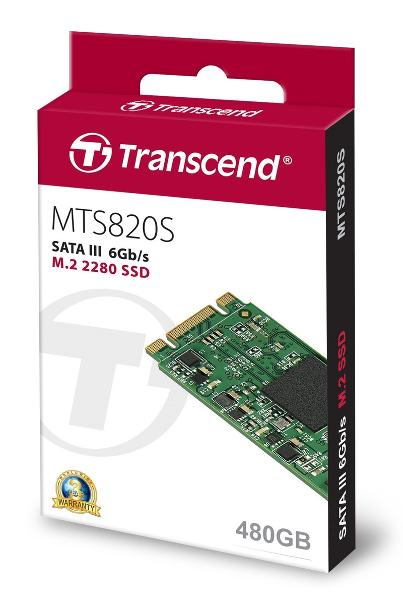 480GB Transcend SATA III 6Gb/s SSD MTS820S 3D TLC Flash 80mm
