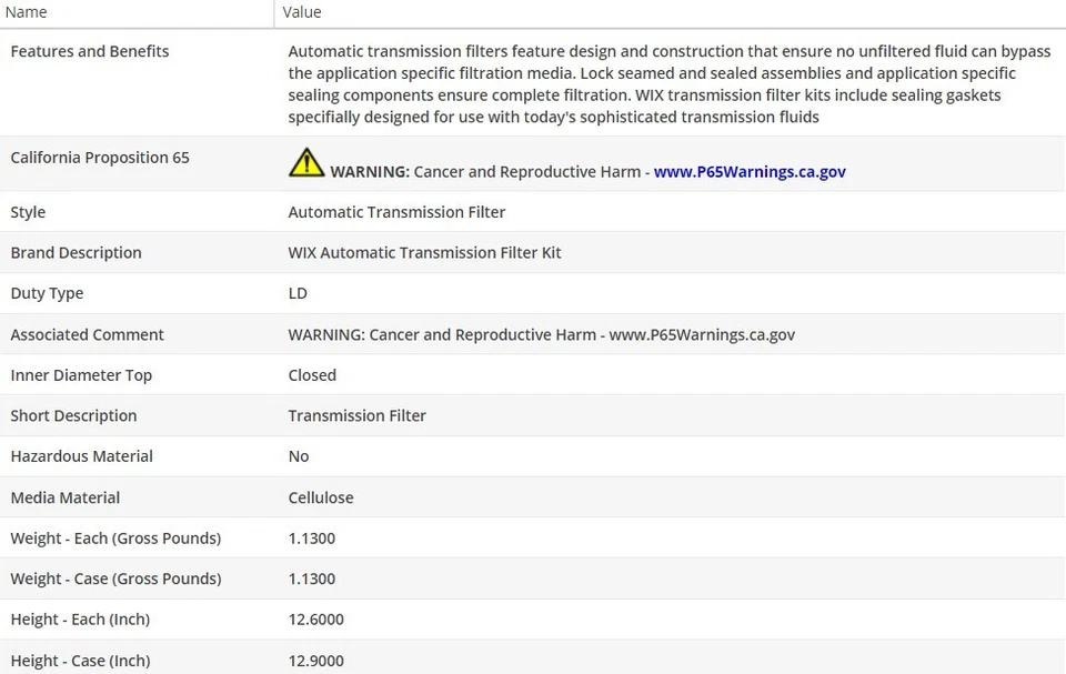 原始设备制造商类型滤油器 WIX 适用于 PONTIAC LEMANS 1978 - 1979 V6-3.3L — 第 3/4 张图片