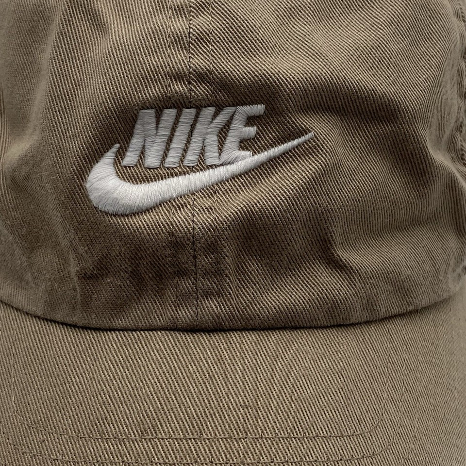 NIKE Club Cap Hat L/XL Khaki Tan Running Golf Tennis Adult Adjustable