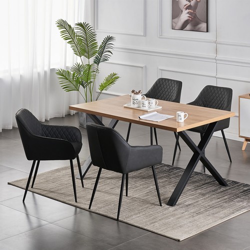 1/2/4 X Dining Chairs Set Velvet Padded Seat Metal Leg Kitchen Chair Home Office - Picture 8 of 16