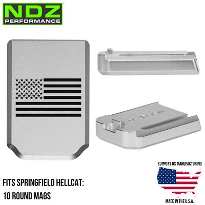 NDZ Springfield Hellcat OSP RDP Magazine Base Pad Aluminum Silver