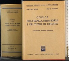 CODICE DELLA BANCA, DELLA BORSA E TITOLI DI CREDITO. MOLLE, VISENTINI. GIUFFRÈ.