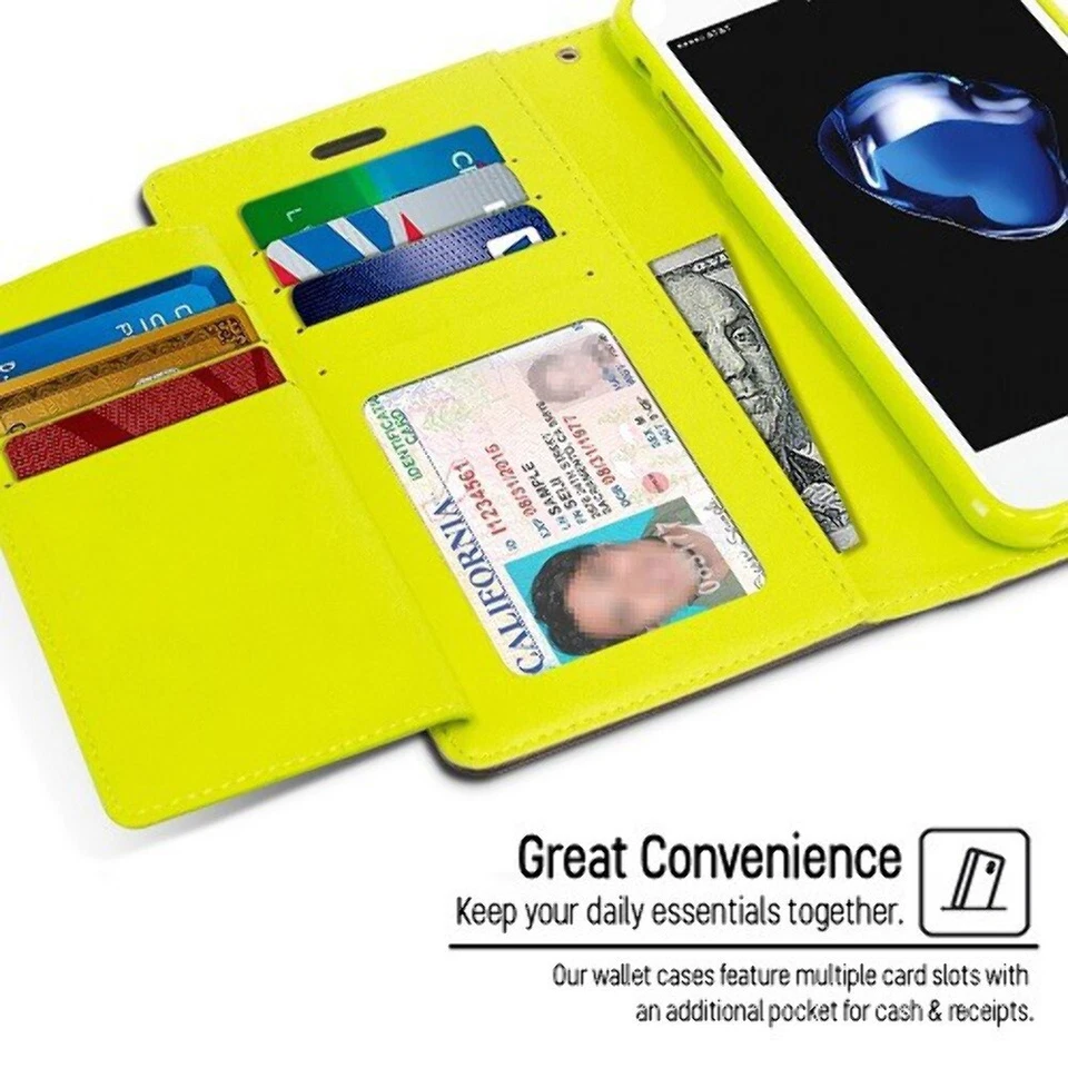 Nuevo GOOSPERY Rich Diary Cuero Cartera Estuche AZUL MARINO para iPhone 7+ Plus/8+ Plus Foto 2 de 2