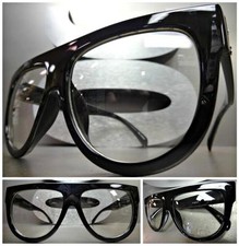 OVERSIZED CLASSIC VINTAGE RETRO Style Clear Lens EYE GLASSES Thick Black Frame