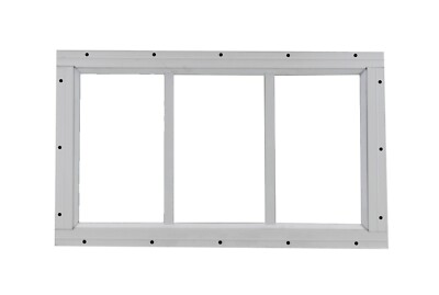 Shed Transom Window 10'' x 18'' White/Brown Tempered Glas Playhouse Animal Shelter