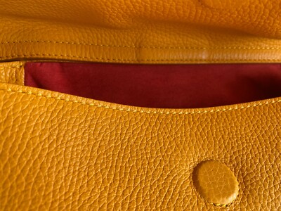 NWT Mauro Governa Yellow Leather Shoulder Bag Handmade Italy NWT Mauro Governa Yellow Leather Shoulder Bag Handmade Italy