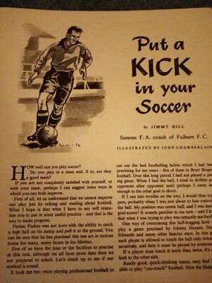 Gs1 Ephemera 50er Jahre Artikel Jimmy Hill put a kick in your soccer 