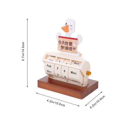 Office Wood Calendar Cartoon Table Calendar Duck Rotatory Calendar Home Supply - Bild 12 von 12