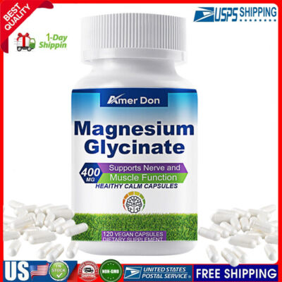 Magnesium Glycinate with Vitamin D3 & B6 Calcium 400MG Complex Supplement 120Pcs