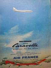 AIR FRANCE CARAVELLE - Rara Pubblicità ORIGINALE D'epoca 1959