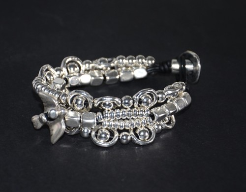 Pulseras cuero-estilo uno no de 50-pulsera de botón-pulsera de Zamak pájaro | eBay