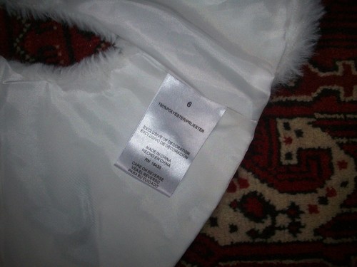 Faux Fur Vest White Furry Sleeveless Casual Dressy Open Front Girls Kids Sz 6 - Picture 6 of 7