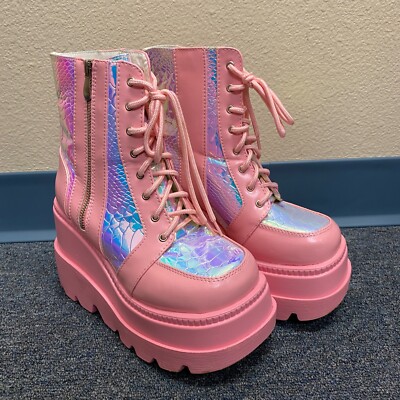 PRELOVED Cape Robbin Pink Poison Platform Boots PNK/7 SH057