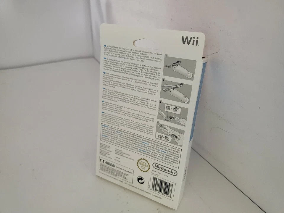 4 NOVAS Correia de Pulso Oficial OEM Nintendo Wii Controle Remoto RVL-018 Rosa, Azul, Branco, Verde - Imagem 2 de 4