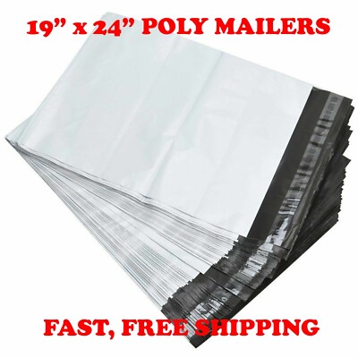 19x24 POLY MAILERS SHIPPING ENVELOPES SELF SEAL PACKAGING BAGS 2.5 MIL 19'' x 24''