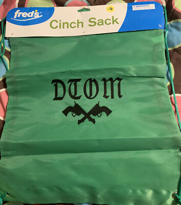 New Green Cinch Sack With Drawstrings DTOM Don't Tread On Me