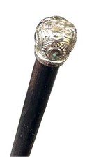 Vintage Antique 19C Gold Filled Top Theatre Swagger Knob Walking Stick Cane Old