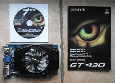 Gigabyte NVidia Geforce GT430 1 GB , HDMI DVI VGA , OVP CD Handbuch