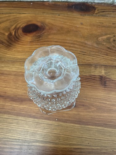 Vintage Diamond Point Candy Dish Condiment Bowl Clear Glass 4" W 3 1/2” Tall - Picture 3 of 13