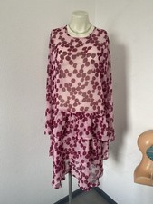 NA-KD Dress Ruffle Size 10 Rose Sheer L25