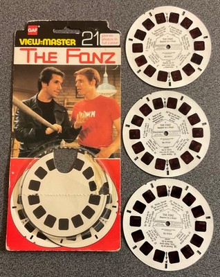 THE FONZ,RARE VIEW MASTER REELS,FULL SET IN TYCO CARD.BJ 013-1,2,3.TOP