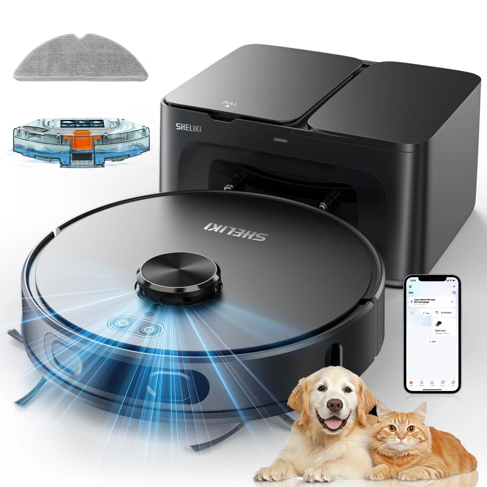 Robot Vacuum and Mop, 3-in-1 Robotic Vacuums Cleaner with LiDAR Navigation Sm...
Opens in a new wind
