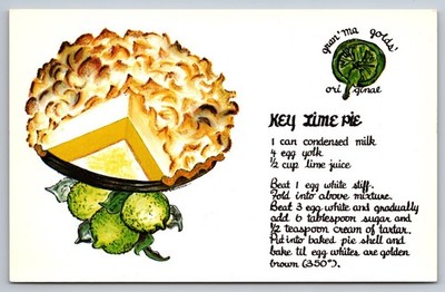 Postcard The Key Lime Pie Recipe AB7