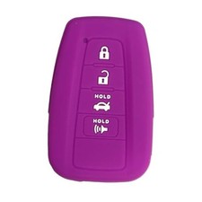 Key Fob Cover Avalon Corolla: 4 Buttons Silicone Remote Case Protector Purple