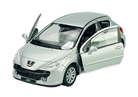 Welly Peugeot 207 Silber 1:34 Die Cast Metal Model Neu Im Kasten 42370