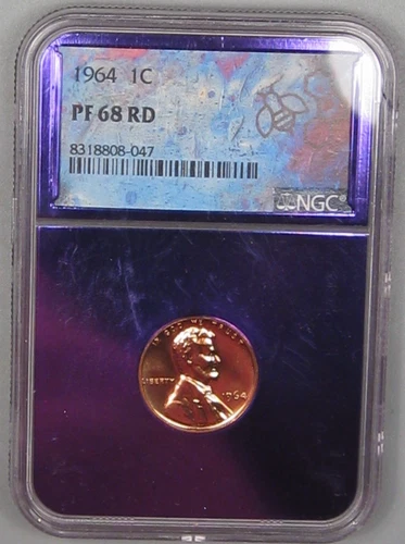 Trader Bea RED PROOF 1964 Lincoln Memorial Penny Cent. NGC PF68RD.