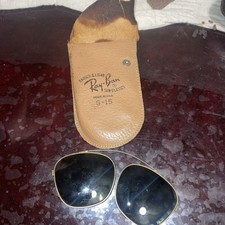 Vintage Ray-Ban Clip-On Sunglasses Black Shades w/Case Bausch Lomb