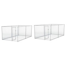 Lucky Dog 10 x 5 x 4 Foot Heavy Duty Outdoor Chain Link Kennel Enclosure 2 Pk 