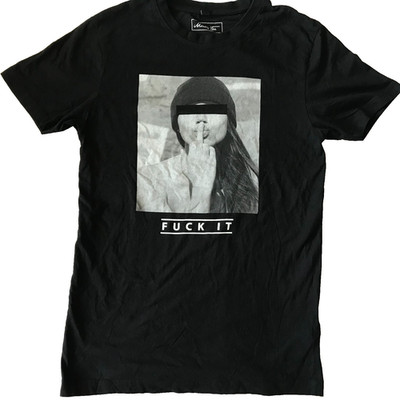 F..K IT MIDDLE FINGER MEN'S T-SHIRT SLIM FIT SMALL SIZE BLACK