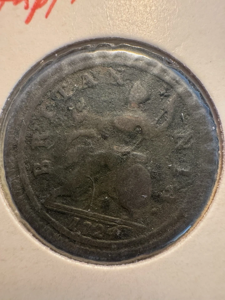 Great Britain 1/2 Penny 1724 George I KM# 557 - Image 2 of 2