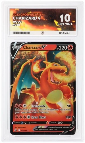 ACE 10 Charizard V 018/159 Crown Zenith New Cert 2026