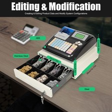 Square POS Terminal Cash Register Complete W/ Printer, And Cash Drawer, 48 Keys~