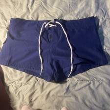 Nike Swim Boy Shorts Blue Women's Size L Nylon Drawstring Pocket