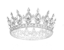 Crown Tiaras for Women Queen Princess Crowns Crystal Corona Para Silver White A