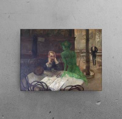 The Absinthe Drinker Canvas/Poster Wall Art - Czech Painting Print