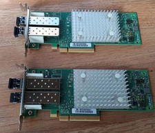 Lot of 2 QLogic QLE2692L 2-Port 16Gb FC PCI-e Network Adapter Dell  TCK3G  Gbics