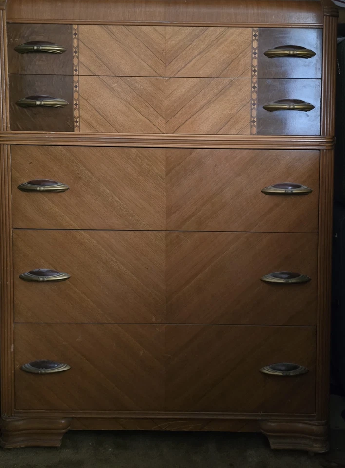 JUEGO DE DORMITORIO VINTAGE ART DECO 3 PIEZAS Foto 4 de 4