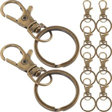 60 Pcs Key Chain Clasp Keychain Clasps Bronze Alloy Handle Buckle