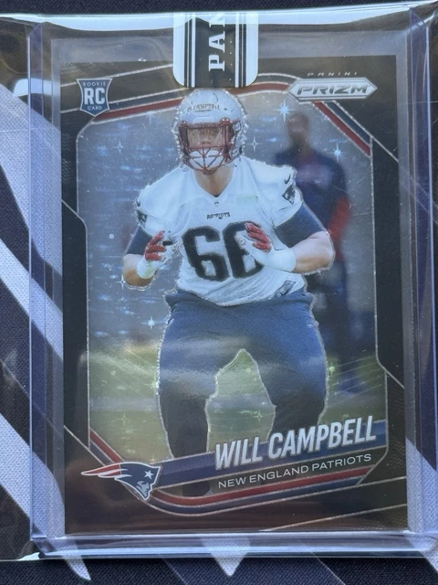 2025 Panini Prizm Will Campbell Black Stars 1/1 #312 Sealed Patriots RC Rookie
