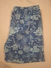 Peter Millar Seaside Collection Swim Trunks Mens XL Blue Skulls
