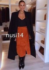 GONNA MIDI ZARA NUOVA DONNA VITA MEDIA AVVOLGENTE PELLE SCAMOSCIATA AVVOLGENTE ARANCIONE 3046/087/615