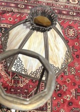 BRADLEY AND HUBBARD ARTS & CRAFTS GLASS  6 Panels, GAS/ELECTRIC TABLE LAMP 1900