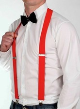 Red Suspenders 1920s Gangster Fancy Dress Costume Mens Smart Prom